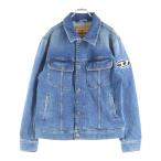ショッピングdiesel DIESEL ディーゼル D-BARCY-FSC アーム メタルロゴプレート デニム トラッカージャケット インディゴ A10847