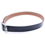 HERMES エルメス ケープコッド シルバー金具 □R刻印 レザー リバーシブル ベルト ブラック/ブラウン