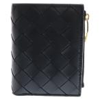 BOTTEGA VENETA ボッテガヴェネタ イントレチャート 二つ折り財布 スモール ウォレット ブラック ゴールド金具 レザー 742330