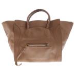 CELINE セリーヌ スクエア ラゲージ ファントム ブラウン レザー トートバッグ ハンドバック ゴールド金具