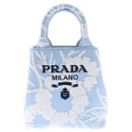 PRADA プラダ ドリル 2WAYハンドバッグ ライトブルー キャンバス ショルダーバッグ 1BA343