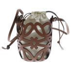 LOEWE ロエベ アナグラム カットアウト ショルダーバッグ ブラウン レザー