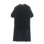 LOUIS VUITTON ルイヴィトン 14AW ニット切り替え デニム半袖ワンピース レディース ネイビー×インディゴ RW142wW F6KD05OFG