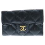 CHANEL シャネル マトラッセ キーケース 黒 キャビアスキン ゴールド金具 6連