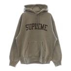SUPREME シュプリーム 23AW Varsity Hooded Sweatshirt バーシティロゴプリントプルオーバースウェットパーカー フーディー グレー
