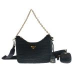 ショッピングストローバッグ プラダ Re-Edition 2005 リ エディション レザー ストロー 2WAY チェーン ハンド ワンショルダーバッグ ゴールド金具 1BH204 V9L 2A2T