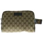 GUCCI Gucci GG парусина сумка "body" сумка-пояс сумка на плечо бежевый × Brown серебряный металлические принадлежности кожа × парусина 449174