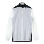 BALENCIAGA バレンシアガ バイカラー 切り替え レギュラーカラー ロングスリーブ 長袖シャツ ホワイト/ブラック 409274