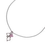 Samantha Tiara в форме сердечка стразы цепь колье серебряный / Pink Lady -s