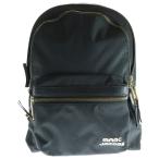 ショッピングJACOBS MARC JACOBS マークジェイコブス ロゴプレート ナイロン レザー バックパック リュックサック ゴールド金具 ブラック