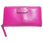 ケイトスペード ホワイトステッチ ラウンドファスナー長財布 ロングウォレット カードケース ゴールド金具 レザー レディース