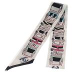 ショッピングシャネル CHANEL シャネル ココマーク ロゴプリント ツイリー シルクスカーフ ホワイト