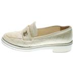 CHANEL シャネル ココマーク マトラッセ ローファー アイボリー レザー 靴 レディース