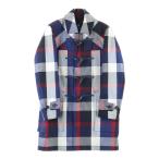 ショッピングダッフル BURBERRY BLACK LABEL バーバリー ブラックレーベル チェック総柄 トグルボタン ダッフル コート ネイビー/レッド 51F06-305-26
