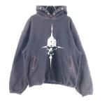 THUG CLUB サグクラブ 24SS PEACE STUD HOODIE プリント フードスタッズ プルオーバーパーカー ブラック TC24SS1201