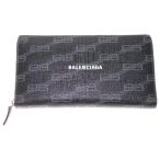 BALENCIAGA バレンシアガ コンチネンタルBB ラウンドジップ長財布 ロングウォレット カードケース ブラック PVC 594317 シルバー金具