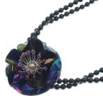 ショッピングMIUMIU miumiu ミュウミュウ 2連 フラワーモチーフ ビース ネックレス ペンダント ブラック