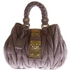 miumiu ミュウミュウ マテラッセ 2WAYハンドバッグ ミニトートバッグ ライトパープル レザー ゴールド金具