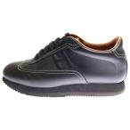 HERMES エルメス クイック Hロゴ レザー レースアップ ローカットシューズ スニーカー ブラック レディース