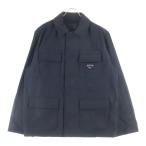 PRADA プラダ 25SS Triangle Logo Black Cotton Jacket SGC830 トライアングルロゴ ジャケット 三角ロゴ ブラック