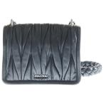 miumiu ミュウミュウ マテラッセ ツイスト チェーンショルダーバッグ ブラック レザー 5BD049