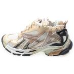 バレンシアガ Runner Sneakers ランナー ダメージ加工 メッシュ レザー ローカットシューズ スニーカー ブラウンベージュ 677402