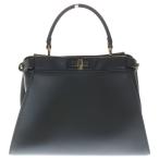 FENDI フェンディ ピーカブー ミディアム 2WAYハンドバッグ ショルダーバッグ ブラック レザー 8BN290 ゴールド金具