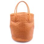 BOTTEGA VENETA ボッテガヴェネタ イントレチャート ハンドバッグ オレンジ レザー ミラー
