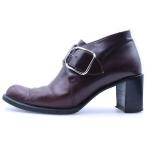 HERMES エルメス シングルモンクストラップ レザーブーティ ショートブーツ ボルドー