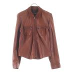 DOLCE & GABBANA ドルチェアンドガッバーナ ラムレザー シングルライダースジャケット ワインレッド G9I32L/FULQE