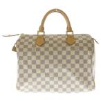 LOUIS VUITTON Louis Vuitton speedy 30 Boston задний ручная сумка Damier azur PVC кожа белый N41533