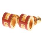 HERMES エルメス ポップアッシュミニ ピアス オレンジ×ゴールド GP アクセサリー