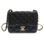 CHANEL シャネル ミニマトラッセ チェーンショルダーバッグ ブラック ラムスキン ゴールド金具 A35200