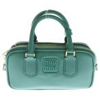 miumiu ミュウミュウ アルカディ 2WAYバッグ ショルダーバッグ ハンドバッグ ゴールド金具 グリーン レザー 5BB148