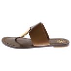 TORY BURCH トリー バーチ フラットサンダル レザー シューズ ブラウン ゴールド金具 7M