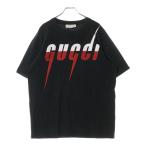 GUCCI グッチ ブレード ロゴプリント クルーネック 半袖Tシャツ カットソー ブラック 565806