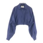 ショッピングMIUMIU miumiu ミュウミュウ ロゴ刺? クロップドジップジャケット ブルゾン ネイビー ML852