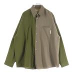 MARNI マルニ 22SS トロピカルウール バイカラー 長袖シャツ ベージュ/カーキ CUMU0061QU TW839