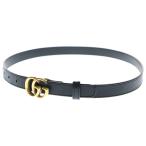GUCCI グッチ ダブルG ベルト ブラック×ゴールド レザー 70/28 409417