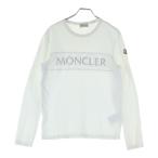 MONCLER モンクレール 21SS ワッペン ロゴプリント メッシュ切り替え ロングスリーブ 長袖Tシャツ カットソー ホワイト G10918D71810 8390T