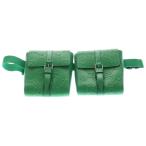 ショッピンググッチ GUCCI グッチ GGエンボス ダブルウエストバッグ ボディバッグ ショルダーバッグ グリーン レザー シルバー金具