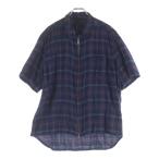 CHROME HEARTS クロムハーツ ダガージップ チェック総柄 半袖シャツ ネイビー