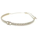 CHANEL Chanel здесь Mark стразы короткое колье колье Gold 