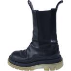 BOTTEGA VENETA ボッテガヴェネタ タイヤブーツ レザーサイドゴア ロングブーツ ブラック