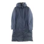 MONCLER モンクレール ギャザーデザイン ジップアップ ダウン ロング ジャケット コート ブラック レディース G32-003