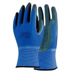 おたふく手袋 天然ゴム背抜き手袋 13ゲージ 手袋:ポリエステル A-385 ブルー LL