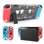 DLseego 猫 Switch 用 ケース クリアケース ニンテンドースイッチ カバー 透明ス