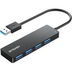 BYEASY USBハブ 3.0 増設 拡張 4ポートUSB A ハブ 高速転送 スリム軽量ハブ 4in1