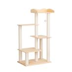 PETTIFUL キャットタワー 木登り 木製 スリム 大型猫 木登り 据え置き 天然木 お