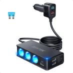 BESTEK автомобильный зарядное устройство прикуриватель 3 полосный USB порт QC3.0 &amp; PD30W внезапный скорость зарядка соответствует 12